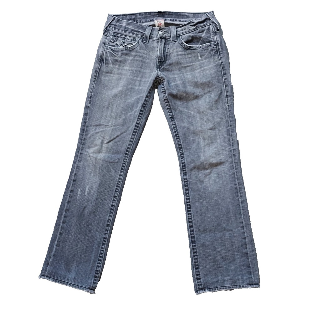True Religion Jeans Men's 31 X 32" Fits 34 Ricky Straight Black Made USA Y2K